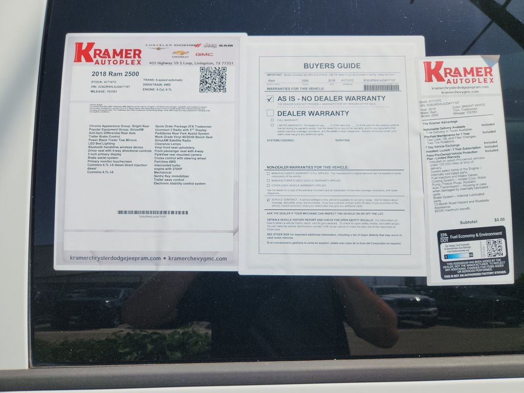 2018 RAM Ram 2500 Tradesman