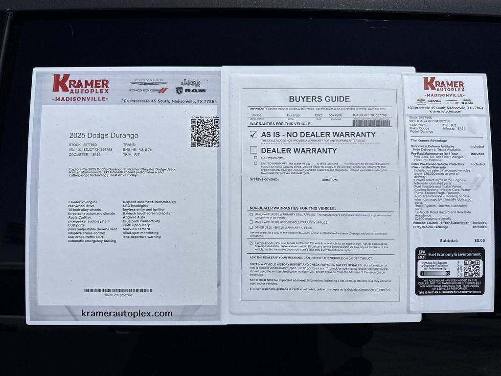 2025 Dodge Durango R/T Plus AWD