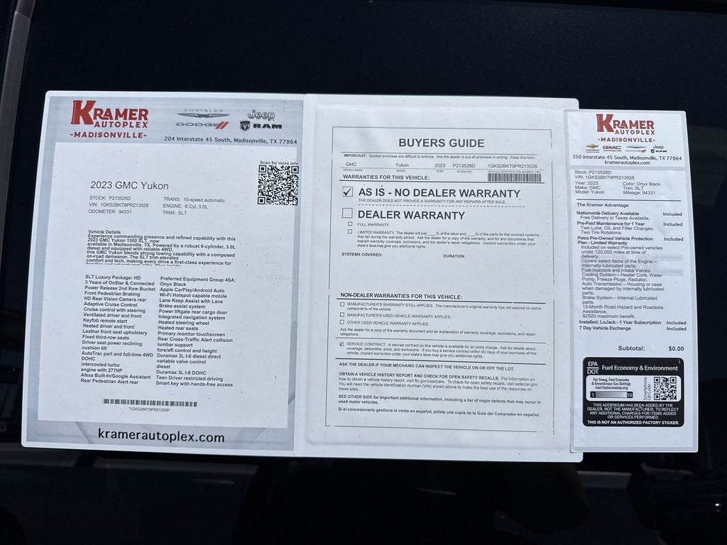 2023 GMC Yukon 4WD SLT