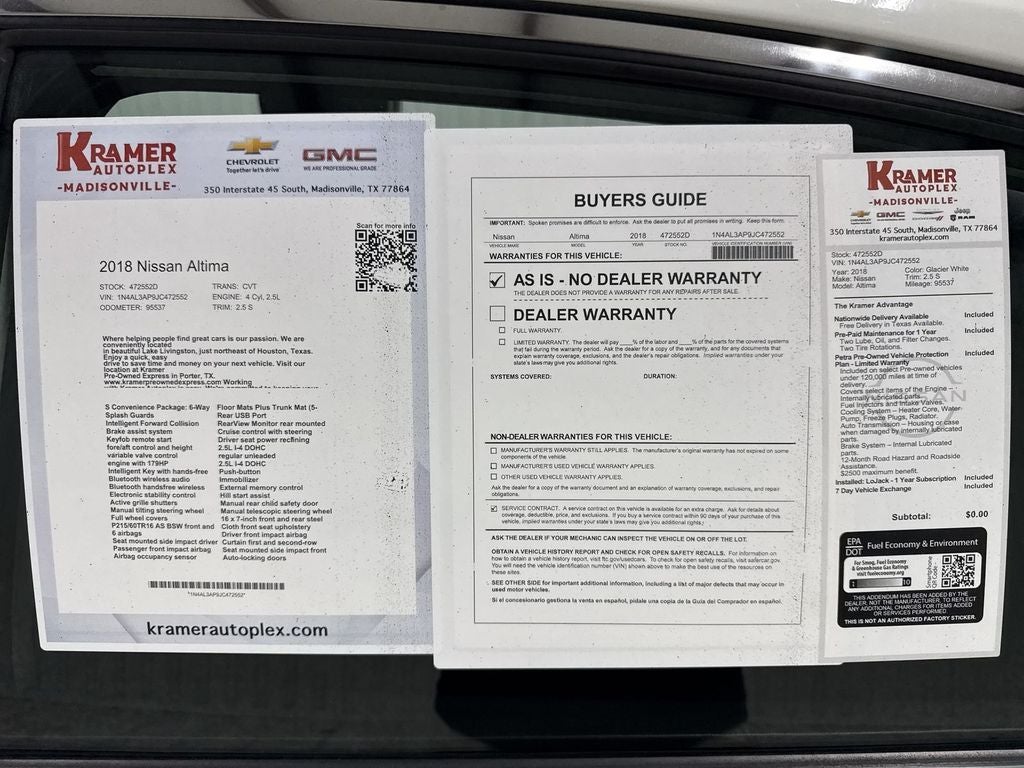 2018 Nissan Altima 2.5 S