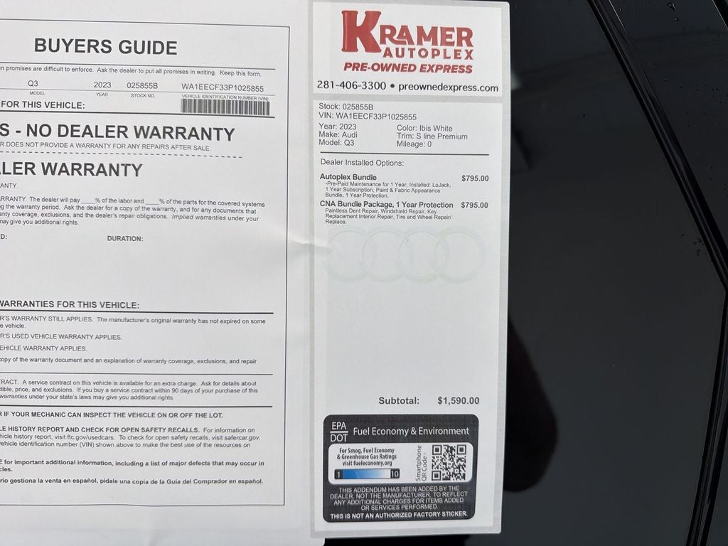 2023 Audi Q3 Premium Plus 45 TFSI S line quattro Tiptronic