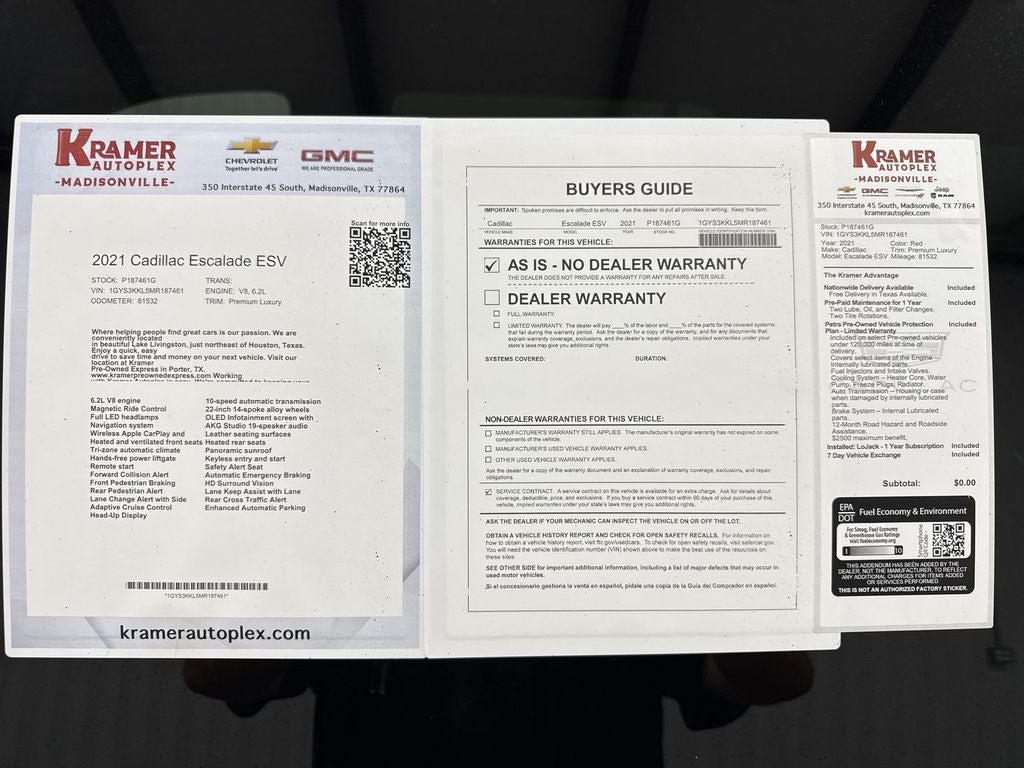 2021 Cadillac Escalade ESV Premium Luxury
