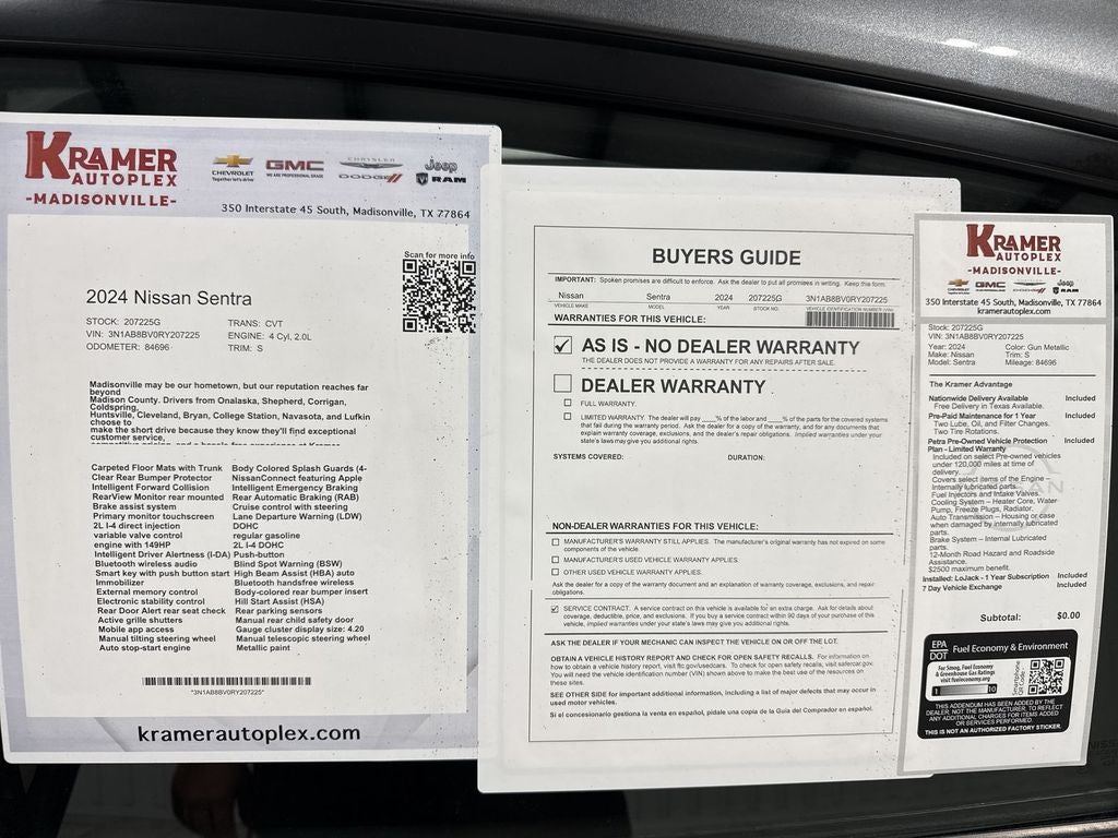 2024 Nissan Sentra S Xtronic CVT