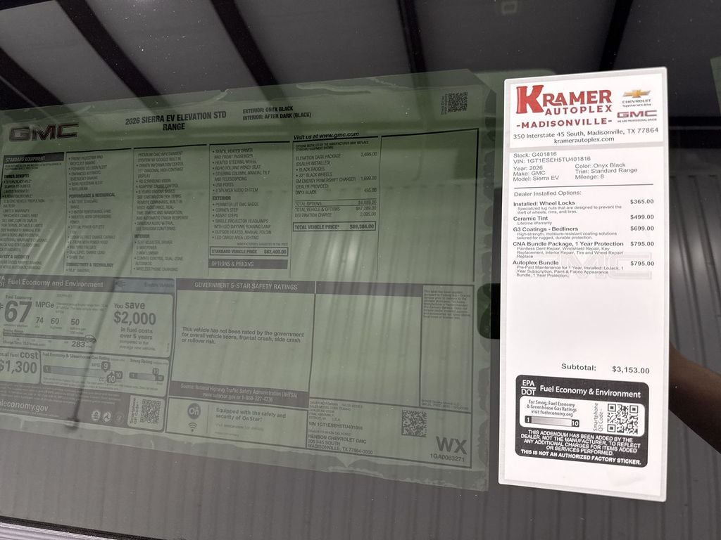 2026 GMC Sierra EV Elevation Standard Range