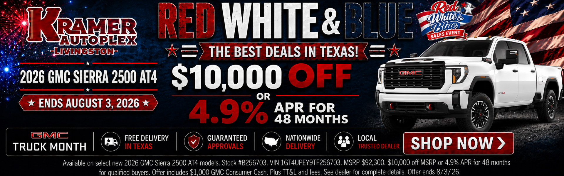 Kramer GMC Livingston July Incentives