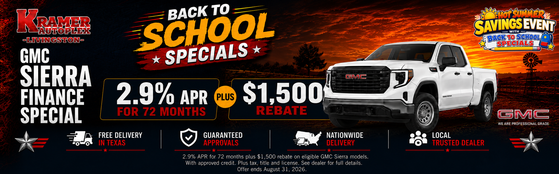 Kramer GMC Livingston August Incentives