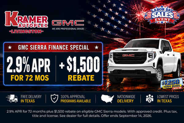 Kramer GMC Livingston September Incentives
