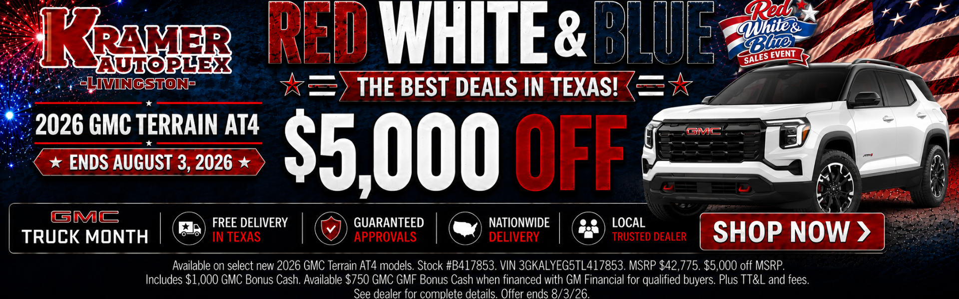 Kramer GMC Livingston July Incentives